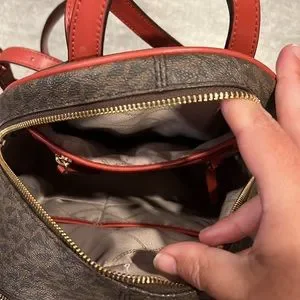Michael Kors signature Rhea Zip monogram logo stripes brown red snakeskin Michael Kors | Bags | Michael Kors Signature Rhea Zip  main image 4